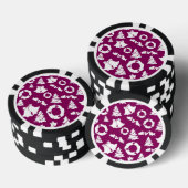 Paars kerstpatroon poker chips (Opstapeling)