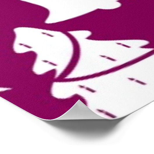 Paars kerstpatroon poster (Hoek)