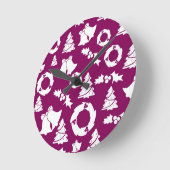 Paars kerstpatroon ronde klok (Hoek)