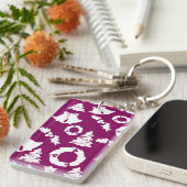 Paars kerstpatroon sleutelhanger (Voorkant Rechts)