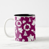 Paars kerstpatroon tweekleurige koffiemok (Links)
