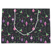 Paars kerstsierpatroon groot cadeauzakje (Voorkant)