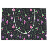 Paars kerstsierpatroon groot cadeauzakje (Achterkant)