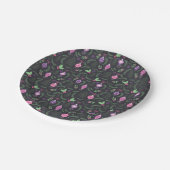 Paars kerstsierpatroon papieren bordje (Gekanteld)