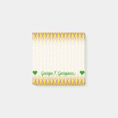 Paars kettingachtig patroon op een gele achtergron post-it® notes (Voorkant)