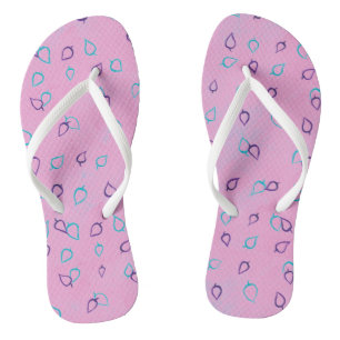 Paars, Kies een Kleur Blad Omlijning Roze FlipFlop Teenslippers