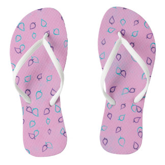 Paars, Kies een Kleur Blad Omlijning Roze FlipFlop Teenslippers