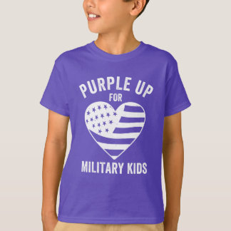 Paars Kinder militaire bewustwording van kinderen T-shirt