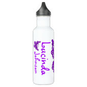 Paars kinderen met de naam drinken flesje waterfles (Links)