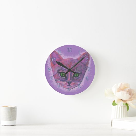 Paars Kitten Ronde Klok (Huis)