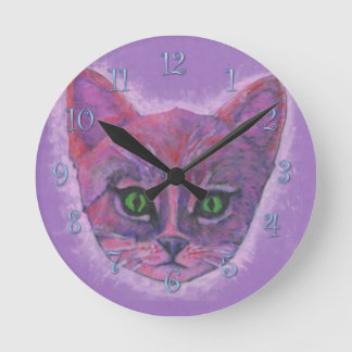Paars Kitten Ronde Klok