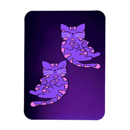 Paars Kitten Twins 2 Magnet Magneet (Verticaal)