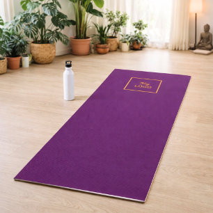 Paars klassiek bedrijfslogo yogastudio yogamat