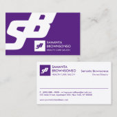 Paars Klassiek Wit verbouwereerd Eenvoudig Visitekaartje (Voorkant / Achterkant)