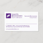 Paars Klassiek Wit verbouwereerd Eenvoudig Visitekaartje (Achterkant)