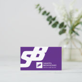 Paars Klassiek Wit verbouwereerd Eenvoudig Visitekaartje (Staand voorkant)