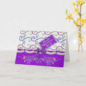 Paars/Kleurrijke Birthda, Zuster, Wervelingen & Kaart (Gele Bloem)