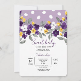 Paars | Kleurrijke Bloem Baby Shower Kaart