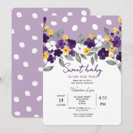 Paars | Kleurrijke Bloem Baby Shower Kaart