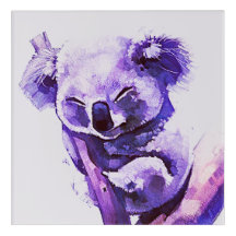 Paars Koala Beer Acrylwand