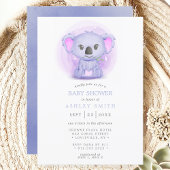 Paars Koala Cute Whimsical Waterverf Baby shower Kaart