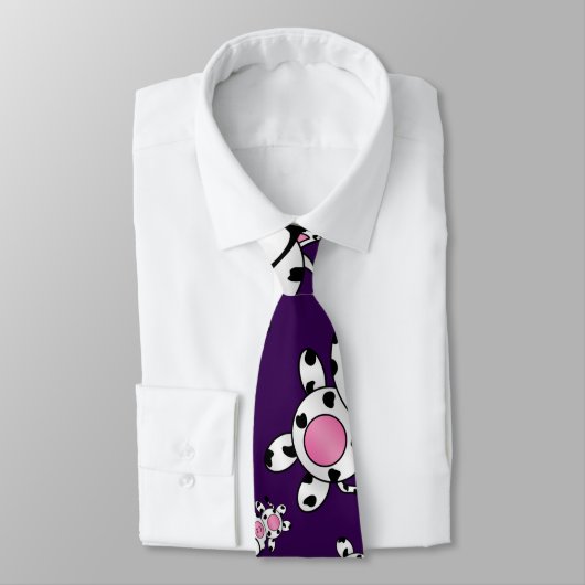 Paars koeienpatroon stropdas (Gebonden)