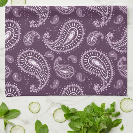 paars, koel  patroon theedoek (Gevouwen)
