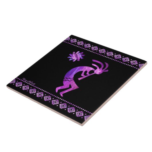 Paars Kokopelli Tegeltje (Zijkant)