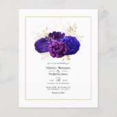  Paars, koninklijk blauw en goudbloedig huwelijk Flyer (Voorkant)