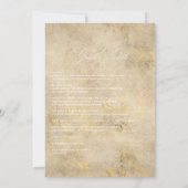  Paars, koninklijk blauw en goudbloedig huwelijk Kaart (Achterkant)