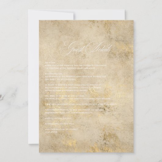 Paars, koninklijk blauw en goudbloedig huwelijk Kaart (Achterkant)