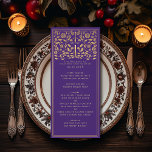 Paars koninklijk middeleeuws Sword Wedding Flat Me Menu<br><div class="desc">Viel je speciale dag met dit Royal Medieval Sword Wedding design. Gold in dit ontwerp is geen echte folie. U kunt dit verder aanpassen door op de "PERSONALIZE"knoop te klikken. Voor meer vragen kunt u contact met ons opnemen op ThePaperieGarden@gmail.com.</div>
