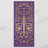 Paars koninklijk middeleeuws Sword Wedding Flat Me Menu (Achterkant)