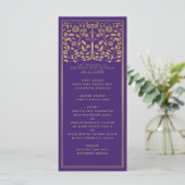 Paars koninklijk middeleeuws Sword Wedding Flat Me Menu (Staand voorkant)