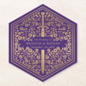 Paars koninklijk Onderzetter van het  van het swor (Voorkant)