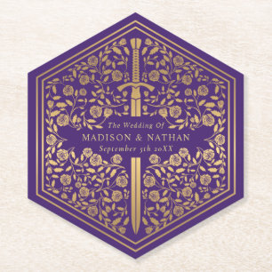 Paars koninklijk Onderzetter van het  van het swor