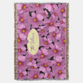 Paars kosmos-ventilatorontwerp op een zwarte achte deken (Voorkant Verticaal)