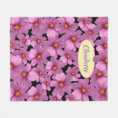 Paars kosmos-ventilatorontwerp op een zwarte achte fleece deken (Voorkant (Horizontaal))