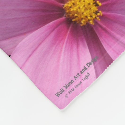 Paars kosmos-ventilatorontwerp op een zwarte achte fleece deken (Hoek)