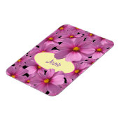 Paars kosmos-ventilatorontwerp op een zwarte achte magneet (Linkerzijde)