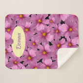 Paars kosmos-ventilatorontwerp op een zwarte achte sherpa deken (Voorkant (horizontaal))