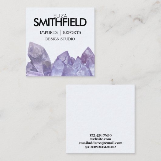 PAARS KRISTAAL PROFESSIONAL VIERKANTE VISITEKAARTJE (Voorkant / Achterkant)