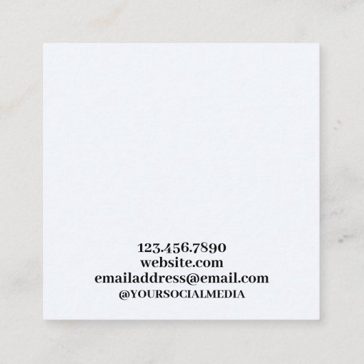 PAARS KRISTAAL PROFESSIONAL VIERKANTE VISITEKAARTJE (Achterkant)