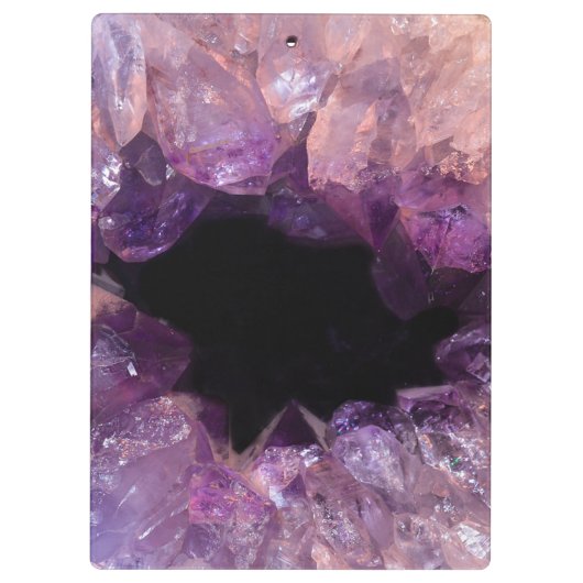 Paars kristal gemstone gepersonaliseerd klembord (Achterkant)