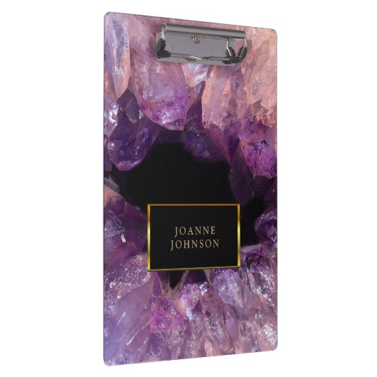 Paars kristal gemstone gepersonaliseerd klembord (Rechts)