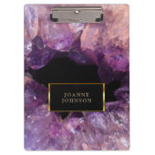 Paars kristal gemstone gepersonaliseerd klembord (Voorkant)