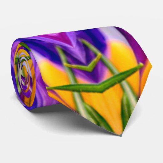 Paars kroonpatroon stropdas (Opgerold)