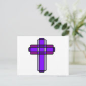 Paars kruis briefkaart (Staand voorkant)