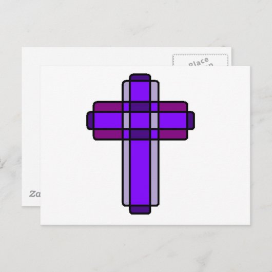 Paars kruis briefkaart (Voorkant / Achterkant)
