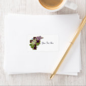 Paars kruis met bloemen etiket (Insitu)